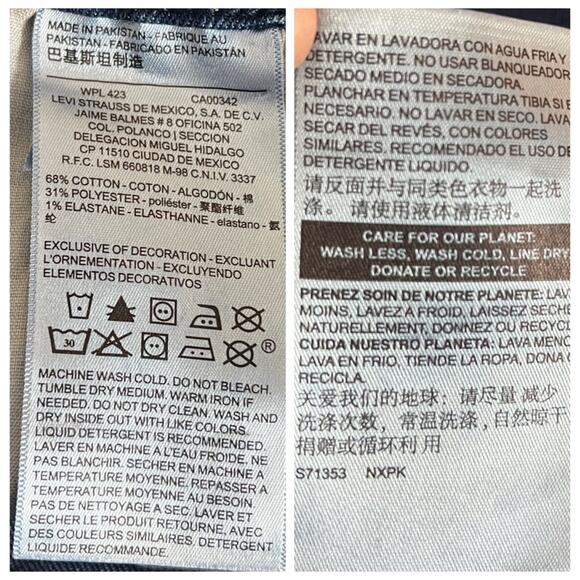 Levi’s Women’s Plus Jeans Mid Rise Bootcut Size Dark Denim Wash 14S 32x30 Short - Picture 6 of 7